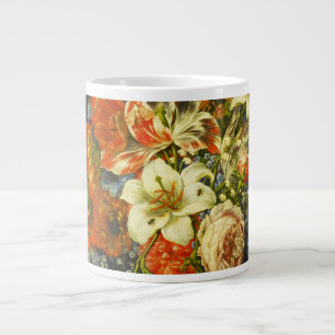 Grande Tasse Vie morte avec fleurs et fruits