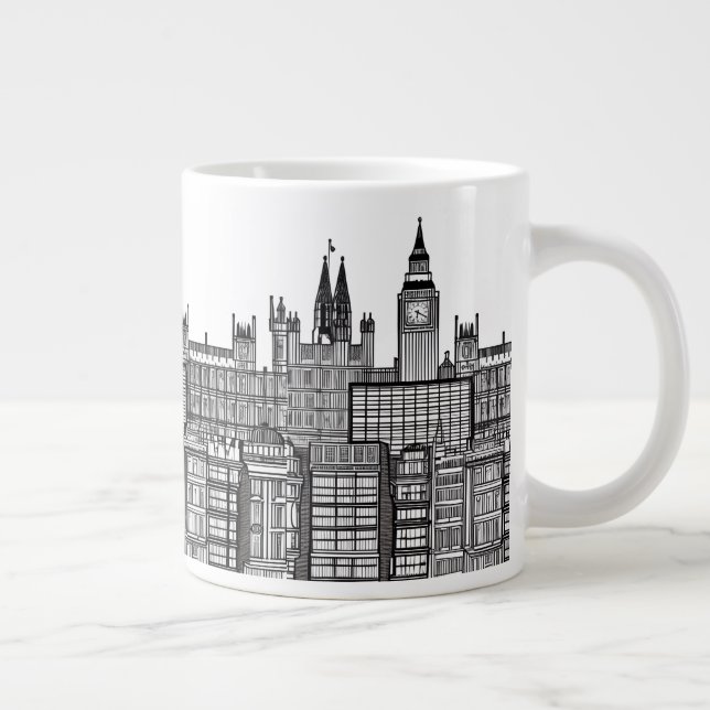 Grande Tasse Ville de Londres en noir et blanc (Droite)