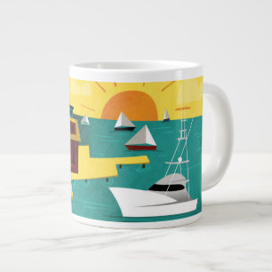 Grande Tasse Ville de Port Abstrait