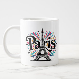 Grande Tasse Ville des Lumières : Art typographique Paris gras