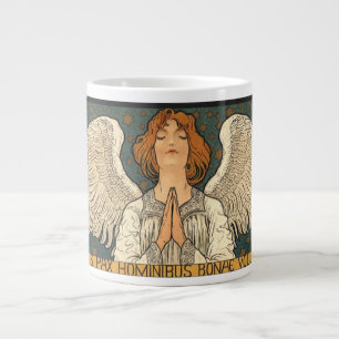 Grande Tasse Vintage ange religieux priant avec des étoiles d'o