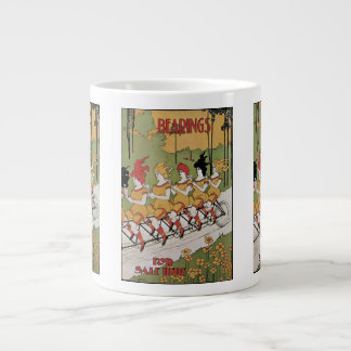 Grande Tasse Vintage Art Nouveau, Vélo Tandem à Roulements