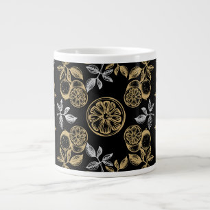 Grande Tasse Vintage Botanique Gold Et Silver Print