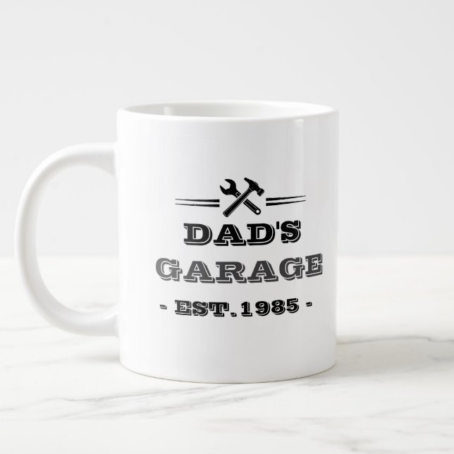 Grande Tasse Vintage "Dad's Garage - Est. 1985" (Gauche)