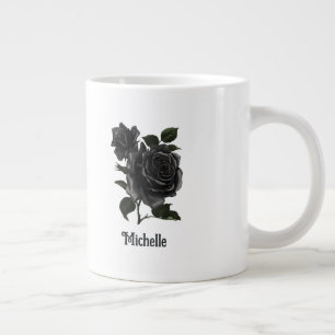 Grande Tasse Vintage gothique noir Roses personnalisés