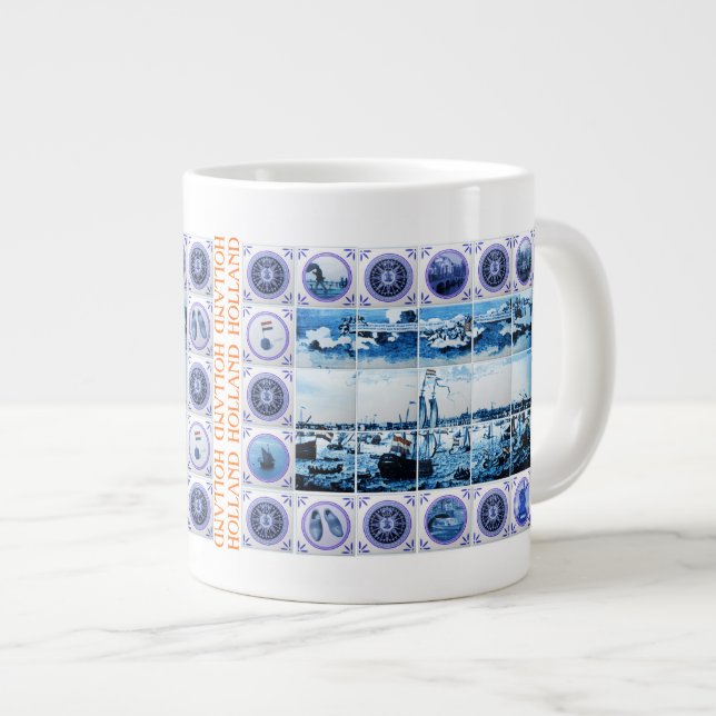 Grande Tasse Vintage Maritime Holland Delware Style Amsterdam (Devant droit)