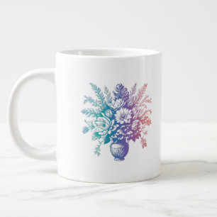 Grande Tasse Vintage Pastel Colorful Floral Design
