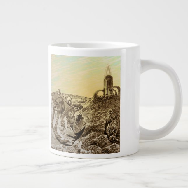 Grande Tasse Vintage Science Fiction Aliens Planète Constructio (Droite)