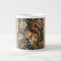 Vintage Squirrel and Flowers Pattern 