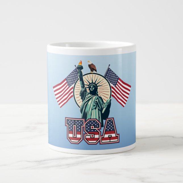 Grande Tasse Vintage, Statue de la Liberté (Devant)