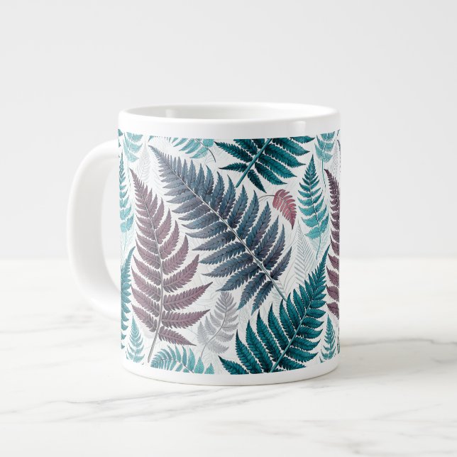 Grande Tasse Vintage-style botanical fern leaves (Devant gauche)