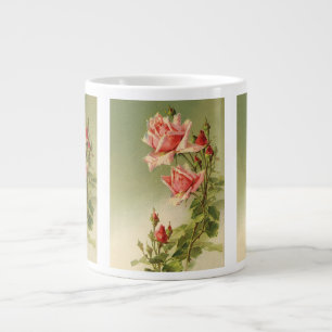 Grande Tasse Vintage Valentine's Day Pink Victorian Garden Rose