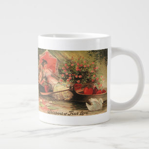 Grande Tasse Vintage victorien Saint-Valentin Chérubin avec des