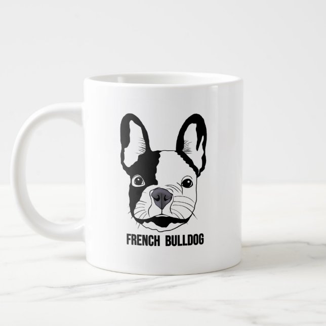 Grande Tasse Visage de Bouledogue Français sur  (Gauche)