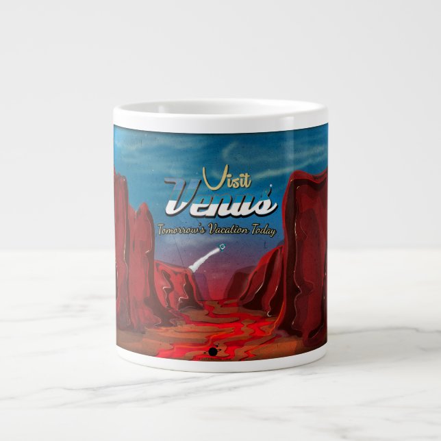 Grande Tasse Visite du Poster vintage Mars (Devant)