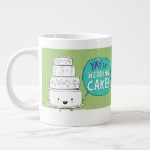 Grande Tasse Vive le gâteau de mariage ! Gâteau mignon heureux