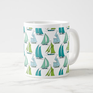 Grande Tasse Voiliers sur le motif de l'eau