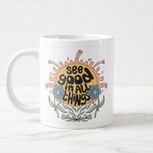 Grande Tasse Voir le bon dans toutes les choses Hippie Graphic