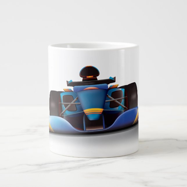 Grande Tasse Voiture de course bleue (Devant)