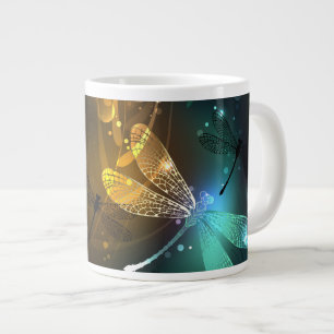 Grande Tasse Vol de libellule verte lumineuse