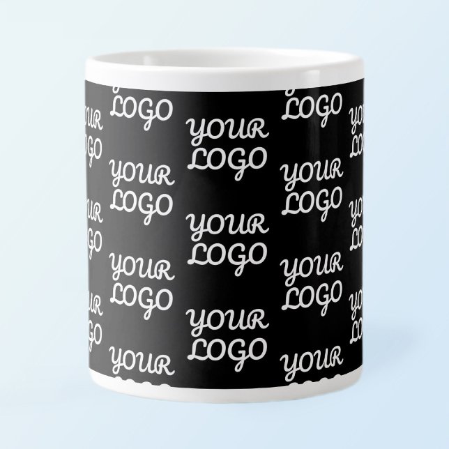 Grande Tasse Votre logo | Simple répétition Motif de logo (Créateur téléchargé)
