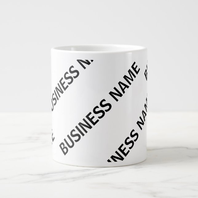 Grande Tasse Votre Motif de nom d'entreprise | Noir et blanc (Devant)
