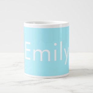 Grande Tasse Votre propre nom ou mot Bleu ciel doux