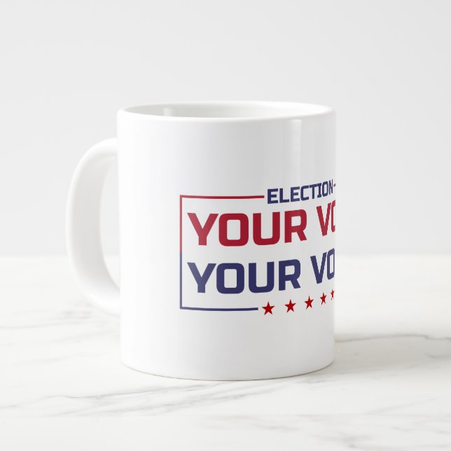 Grande Tasse Votre vote Votre police de couleur Voice (Devant gauche)