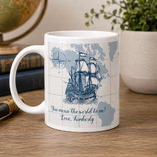 Grande Tasse Vous représentez le monde pour moi Vintage Nautica