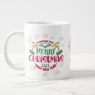 Grande Tasse Vous souhaitant un Joyeux Noël et une Bonne Année