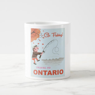 Grande Tasse Voyage en Ontario impression de pêche rétro vacanc