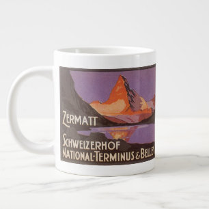 Grande Tasse Voyage vintage, montagne du Matterhorn en Suisse