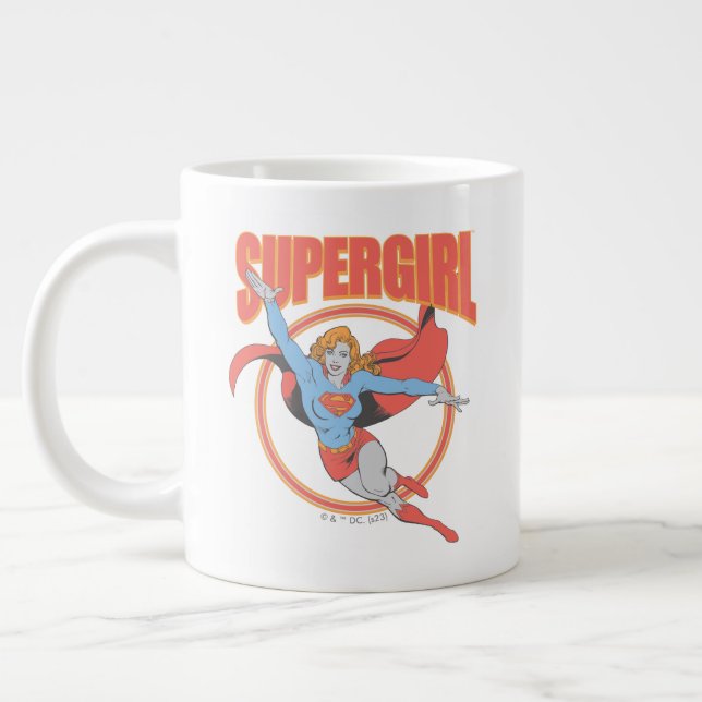 Grande Tasse Vrai Vintage Supergirl Flying Graphic (Gauche)