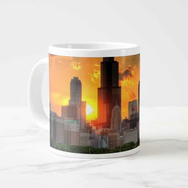Grande Tasse Vue de l'horizon de Chicago d'Adler (Devant gauche)