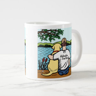 Grande Tasse Vue jaune de Labrador et de lac dad