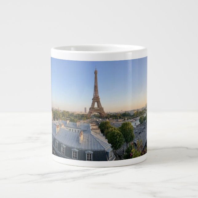 Grande Tasse Vue panoramique personnalisée sur la skyline de Pa (Devant)