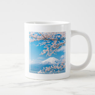 Grande Tasse Vue sur le Mont Fuji aux fleurs de cerisiers