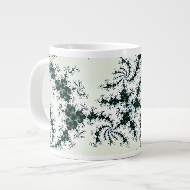 Grande Tasse Webs verts - dentelle sensible de fractale (Devant gauche)