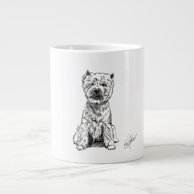 GRANDE TASSE WEST HIGHLAND WHITE TERRIER. "WESTY"  (Devant)