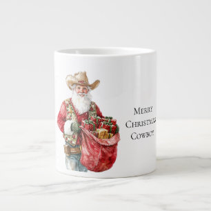Grande Tasse Western Christmas Cowboy Père Noël