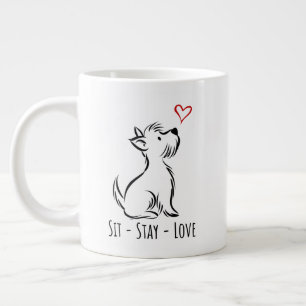 Grande Tasse Westie Sit-Stay-Love