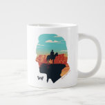 Grande Tasse Westworld | Dr Ford Silhouette Of Man en noir<br><div class="desc">Découvrez cette silhouette de la tête du Dr Ford,  avec l'Homme en Noir à cheval sur les falaises désertiques de Westworld.</div>