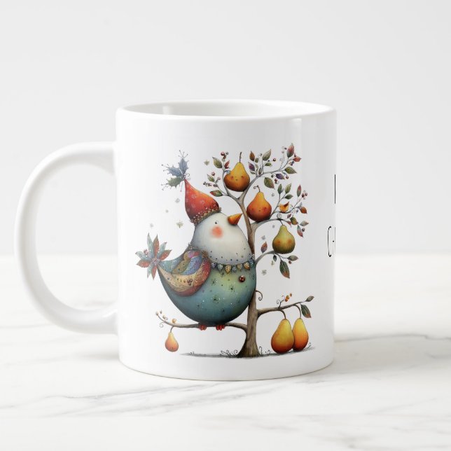 Grande Tasse Whimsical Partridge in a Pear Tree Christmas (Gauche)
