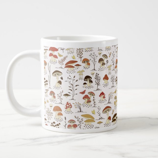 Grande Tasse Whimsical Woodland Champhrooms Motif (Gauche)
