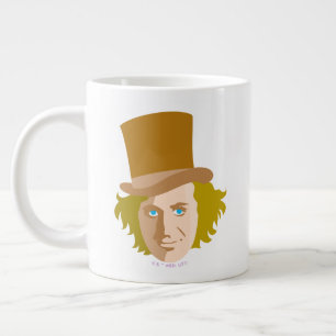 Grande Tasse Willy Wonka Stenciled Face Graphic