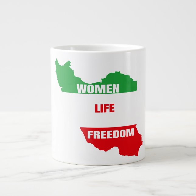 Grande Tasse Women Life Freedom Support Femmes d'Iran (Devant)