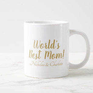 Grande Tasse World’s Best Mom gold custom script mignon