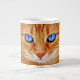 Grande Tasse Yeux de chat Face maquereau rouge Chat