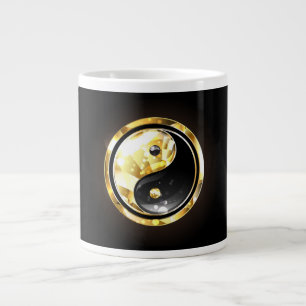 Grande Tasse Yin Yang or sur noir