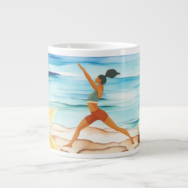 Grande Tasse Yoga Position by the beach  (Devant)